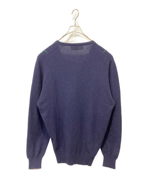 Pringle（プリングル）Pringle (プリングル) カシミヤアーガイルVネックニット ネイビー サイズ:42の古着・服飾アイテム