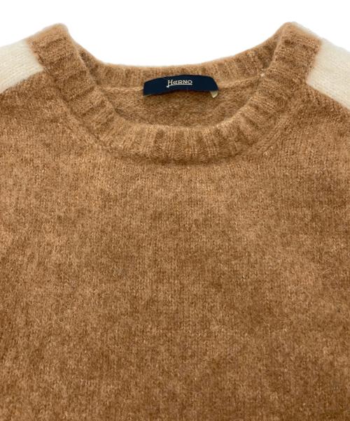 HERNO（ヘルノ）HERNO (ヘルノ) プレーン アルパカ ウール ニット ベージュ サイズ:48の古着・服飾アイテム