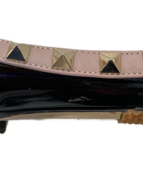 VALENTINO GARAVANI（ヴァレンティノ・ガラヴァーニ）VALENTINO GARAVANI (ヴァレンティノ・ガラヴァーニ) スタッズフラットパンプス ブラック サイズ:35の古着・服飾アイテム