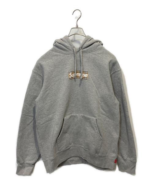 SUPREME（シュプリーム）SUPREME (シュプリーム) BURBERRY (バーバリー) BOX LOGO HOODED SWEATSHIRT グレー サイズ:Mの古着・服飾アイテム