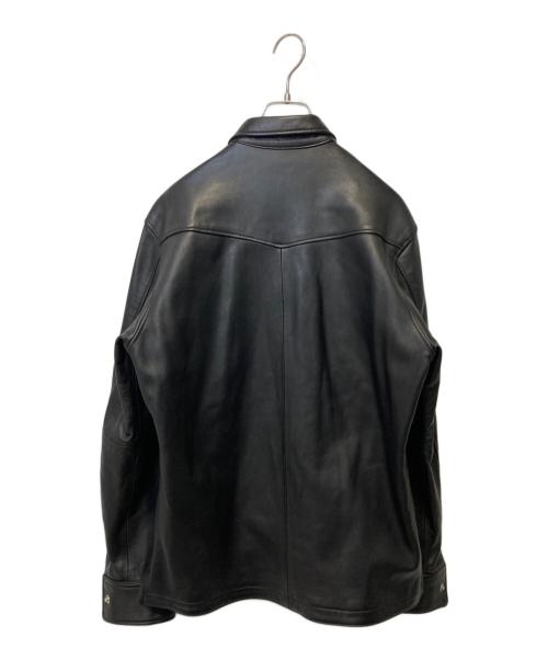 Schott（ショット）Schott (ショット) LAMB LEATHER SHIRT ブラック サイズ:Mの古着・服飾アイテム