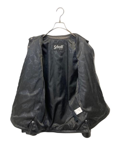 Schott（ショット）Schott (ショット) LAMB LEATHER SHIRT ブラック サイズ:Mの古着・服飾アイテム