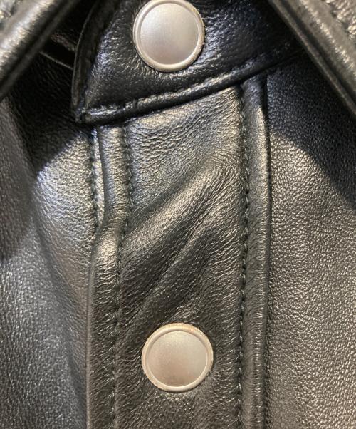 Schott（ショット）Schott (ショット) LAMB LEATHER SHIRT ブラック サイズ:Mの古着・服飾アイテム