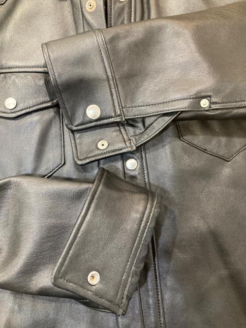 Schott（ショット）Schott (ショット) LAMB LEATHER SHIRT ブラック サイズ:Mの古着・服飾アイテム