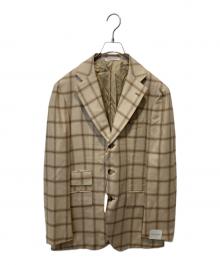 ORAZIO LUCIANO（オラッツィオルチアーノ）の古着「アルパカ混チェックテーラードジャケット」｜ベージュ