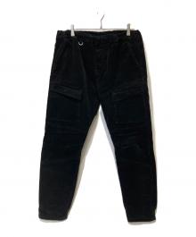 SOPH.（ソフ）の古着「STRETCH CORDUROY FRONT POCKET RIBBED CARGO PANTS」｜ブラック