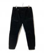 SOPH.ソフ）の古着「STRETCH CORDUROY FRONT POCKET RIBBED CARGO PANTS」｜ブラック