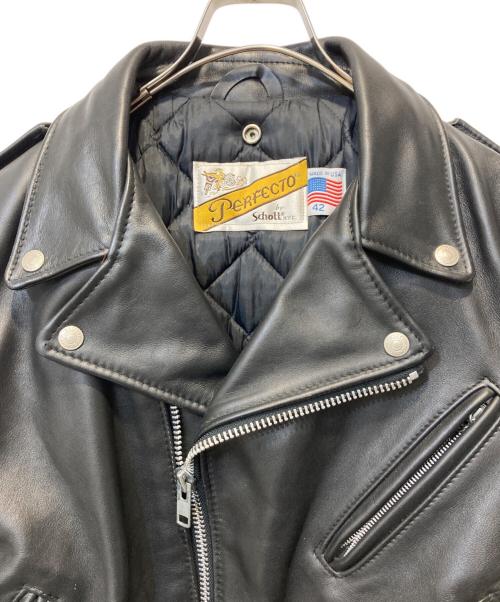 Schott（ショット）Schott (ショット) ダブルライダースジャケット ブラック サイズ:42の古着・服飾アイテム