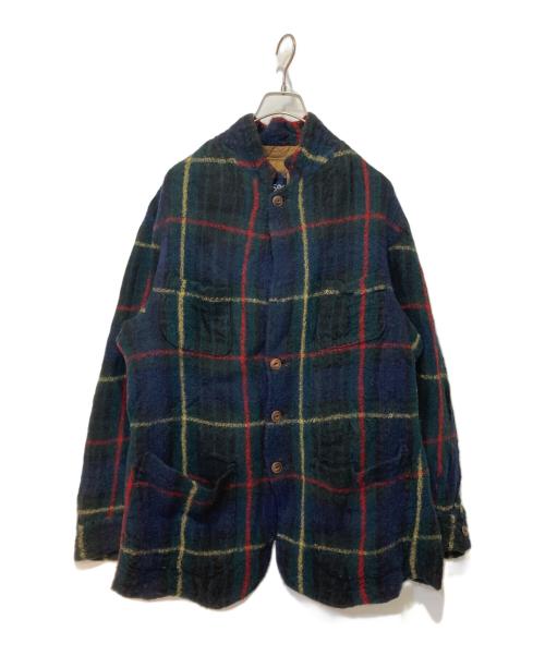 45R（フォーティファイブ・アール）45R (フォーティファイブ・アール) ウールチェックジャケット ネイビー サイズ:3の古着・服飾アイテム