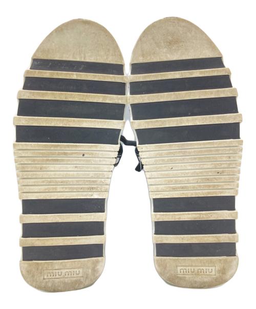 MIU MIU（ミュウミュウ）MIU MIU (ミュウミュウ) グリッタースニーカー シルバー サイズ:36 1/2の古着・服飾アイテム