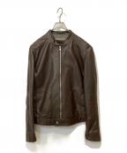quattrocchiクアトロッキ）の古着「シープレザーライダースジャケット」｜ブラウン