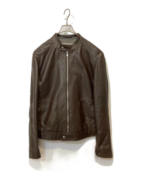 quattrocchi（クアトロッキ）quattrocchi (クアトロッキ) シープレザーライダースジャケット ブラウン サイズ:50の古着・服飾アイテム