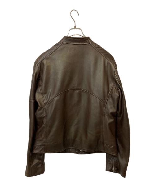 quattrocchi（クアトロッキ）quattrocchi (クアトロッキ) シープレザーライダースジャケット ブラウン サイズ:50の古着・服飾アイテム