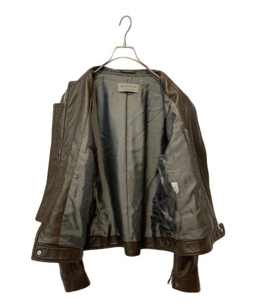 quattrocchi（クアトロッキ）quattrocchi (クアトロッキ) シープレザーライダースジャケット ブラウン サイズ:50の古着・服飾アイテム