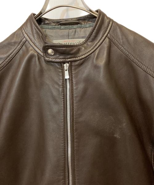 quattrocchi（クアトロッキ）quattrocchi (クアトロッキ) シープレザーライダースジャケット ブラウン サイズ:50の古着・服飾アイテム