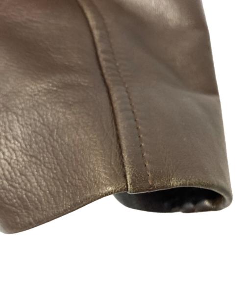 quattrocchi（クアトロッキ）quattrocchi (クアトロッキ) シープレザーライダースジャケット ブラウン サイズ:50の古着・服飾アイテム