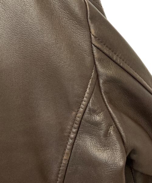 quattrocchi（クアトロッキ）quattrocchi (クアトロッキ) シープレザーライダースジャケット ブラウン サイズ:50の古着・服飾アイテム