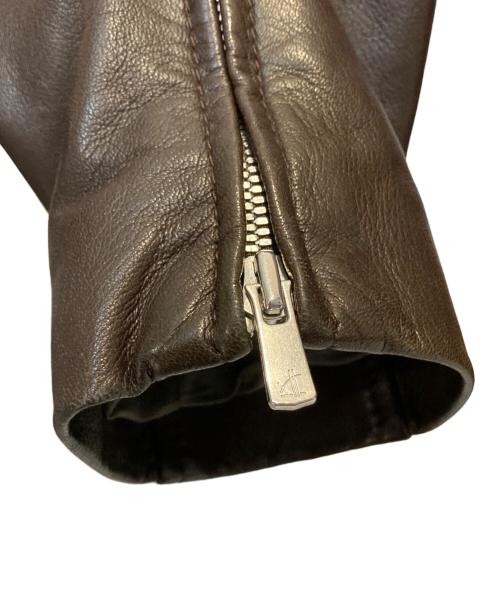 quattrocchi（クアトロッキ）quattrocchi (クアトロッキ) シープレザーライダースジャケット ブラウン サイズ:50の古着・服飾アイテム