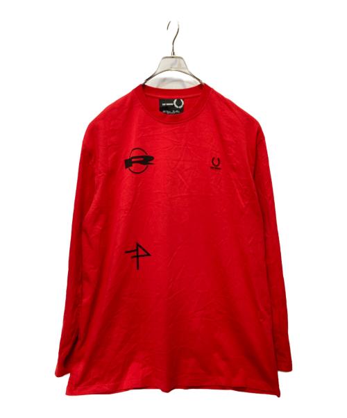 RAF SIMONS（ラフシモンズ）RAF SIMONS (ラフシモンズ) FRED PERRY (フレッドペリー) カットソー レッド サイズ:Ｌの古着・服飾アイテム