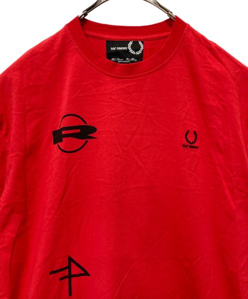 RAF SIMONS（ラフシモンズ）RAF SIMONS (ラフシモンズ) FRED PERRY (フレッドペリー) カットソー レッド サイズ:Ｌの古着・服飾アイテム