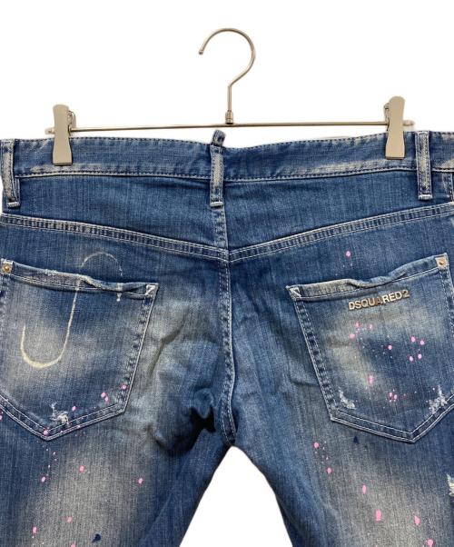 DSQUARED2（ディースクエアード）DSQUARED2 (ディースクエアード) ダメージスキニーパンツ インディゴ サイズ:48の古着・服飾アイテム