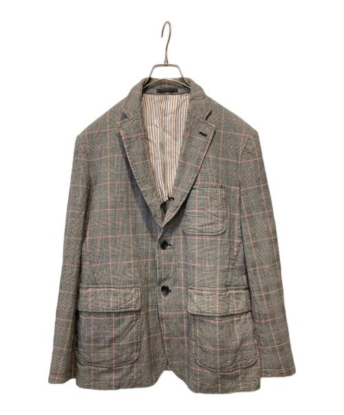 COMME des GARCONS HOMME（コムデギャルソン オム）COMME des GARCONS HOMME (コムデギャルソン オム) 千鳥格子テーラードジャケット グレー サイズ:Mの古着・服飾アイテム