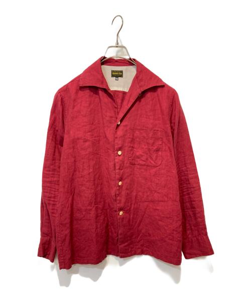GROOVIN HIGH（グルービンハイ）GROOVIN HIGH (グルービンハイ) オープンカラーリネンシャツ レッド サイズ:Sの古着・服飾アイテム