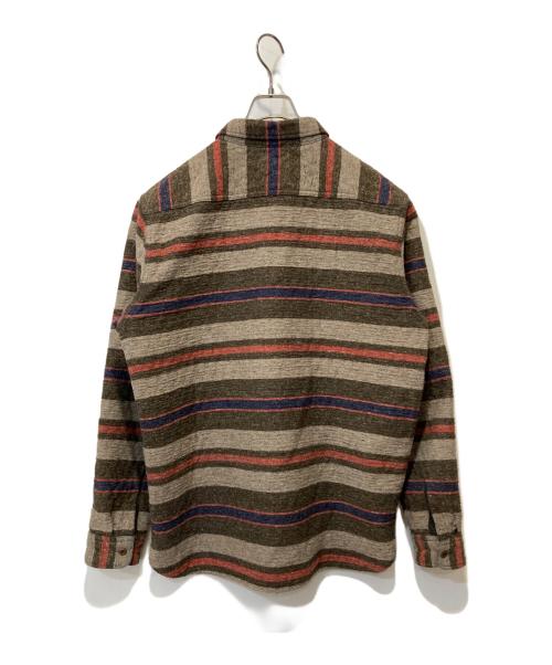 RRL（ダブルアールエル）RRL (ダブルアールエル) ストライプドダブルクロスワークシャツ グレー サイズ:Ｌの古着・服飾アイテム