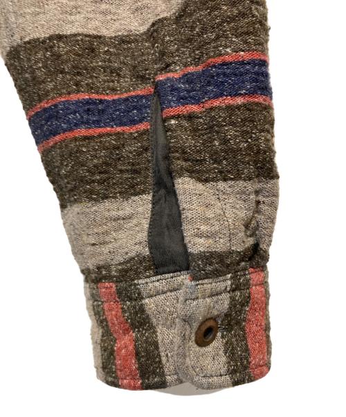 RRL（ダブルアールエル）RRL (ダブルアールエル) ストライプドダブルクロスワークシャツ グレー サイズ:Ｌの古着・服飾アイテム