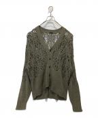 LAD MUSICIANラッドミュージシャン）の古着「TAPE YARN LACE KNIT CARDIGAN」｜カーキ