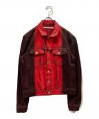 JOHN LAWRENCE SULLIVANジョン ローレンス サリバン）の古着「オーバーダイデニムジャケット」｜レッド