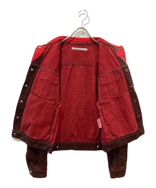 JOHN LAWRENCE SULLIVAN（ジョン ローレンス サリバン）JOHN LAWRENCE SULLIVAN (ジョン ローレンス サリバン) オーバーダイデニムジャケット レッド サイズ:46の古着・服飾アイテム
