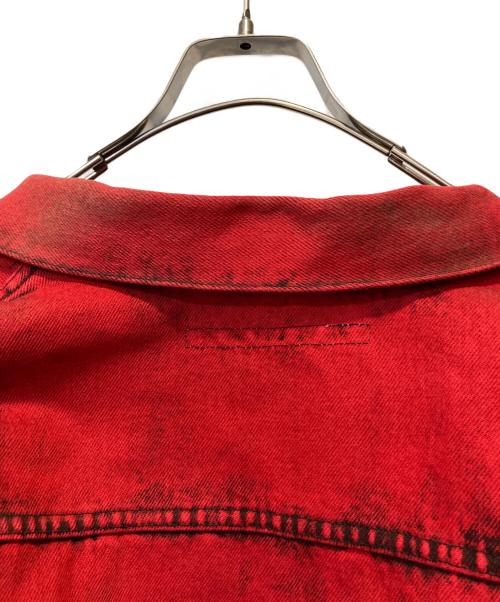 JOHN LAWRENCE SULLIVAN（ジョン ローレンス サリバン）JOHN LAWRENCE SULLIVAN (ジョン ローレンス サリバン) オーバーダイデニムジャケット レッド サイズ:46の古着・服飾アイテム