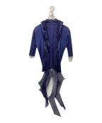 PLEATS PLEASEプリーツプリーズ）の古着「ストール ドッキングカットソー」｜ネイビー