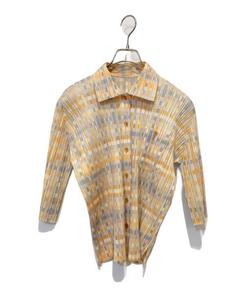 PLEATS PLEASE（プリーツプリーズ）PLEATS PLEASE (プリーツプリーズ) プリーツシャツ イエロー サイズ:4の古着・服飾アイテム