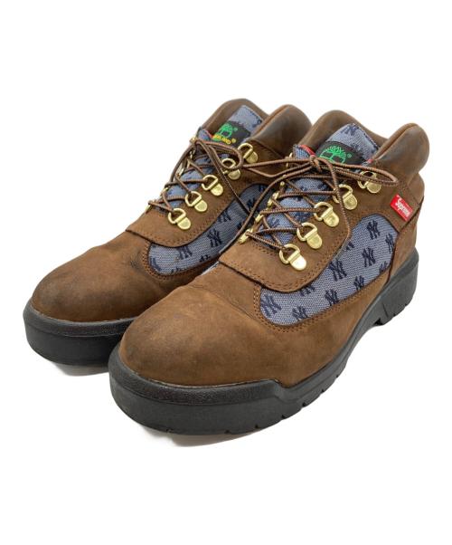 Timberland（ティンバーランド）Timberland (ティンバーランド) Supreme (シュプリーム) NEW YORK YANKEES (ニューヨークヤンキース) Field Boot ブラウン サイズ:26の古着・服飾アイテム