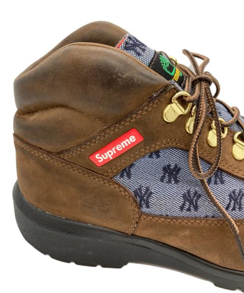 Timberland（ティンバーランド）Timberland (ティンバーランド) Supreme (シュプリーム) NEW YORK YANKEES (ニューヨークヤンキース) Field Boot ブラウン サイズ:26の古着・服飾アイテム
