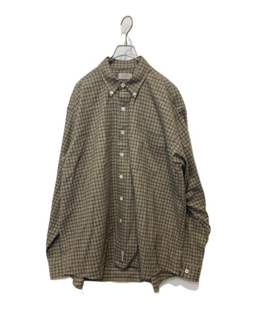 SEDAN ALL-PURPOSE（セダンオールパーパス）SEDAN ALL-PURPOSE (セダンオールパーパス) Twill Plaid Big BD Shirt ブラウン サイズ:2 未使用品の古着・服飾アイテム