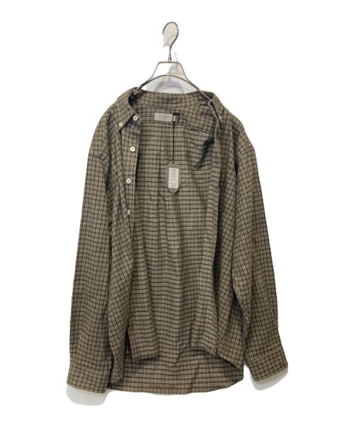 SEDAN ALL-PURPOSE（セダンオールパーパス）SEDAN ALL-PURPOSE (セダンオールパーパス) Twill Plaid Big BD Shirt ブラウン サイズ:2 未使用品の古着・服飾アイテム