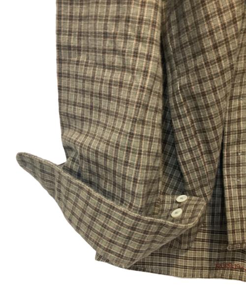 SEDAN ALL-PURPOSE（セダンオールパーパス）SEDAN ALL-PURPOSE (セダンオールパーパス) Twill Plaid Big BD Shirt ブラウン サイズ:2 未使用品の古着・服飾アイテム