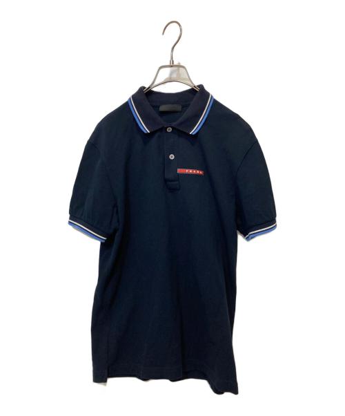 PRADA（プラダ）PRADA (プラダ) ポロシャツ ネイビー サイズ:Mの古着・服飾アイテム