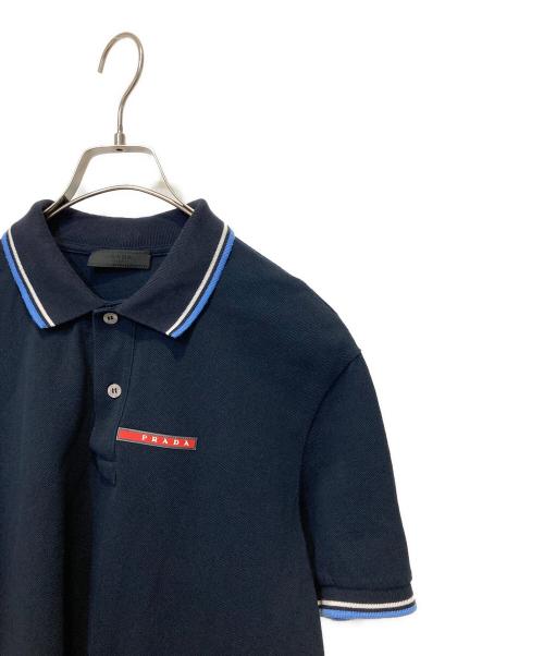 PRADA（プラダ）PRADA (プラダ) ポロシャツ ネイビー サイズ:Mの古着・服飾アイテム