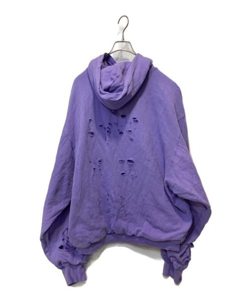 BALENCIAGA（バレンシアガ）BALENCIAGA (バレンシアガ) Caps Destroyed Hoodi パープル サイズ:XSの古着・服飾アイテム