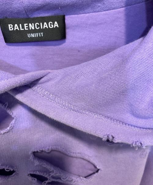 BALENCIAGA（バレンシアガ）BALENCIAGA (バレンシアガ) Caps Destroyed Hoodi パープル サイズ:XSの古着・服飾アイテム