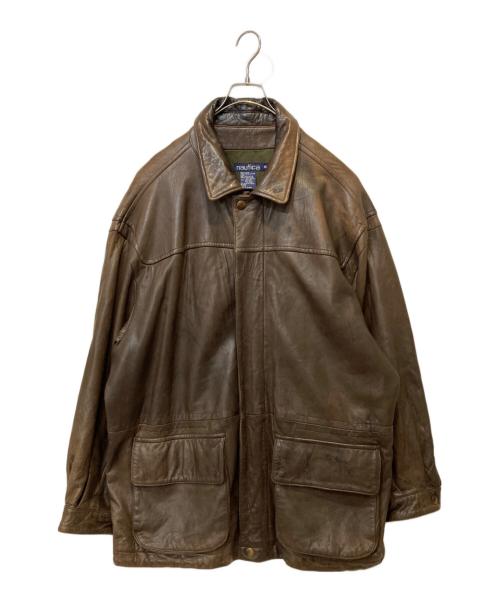 NAUTICA（ノーティカ）NAUTICA (ノーティカ) レザーカーコート ブラウン サイズ:46の古着・服飾アイテム