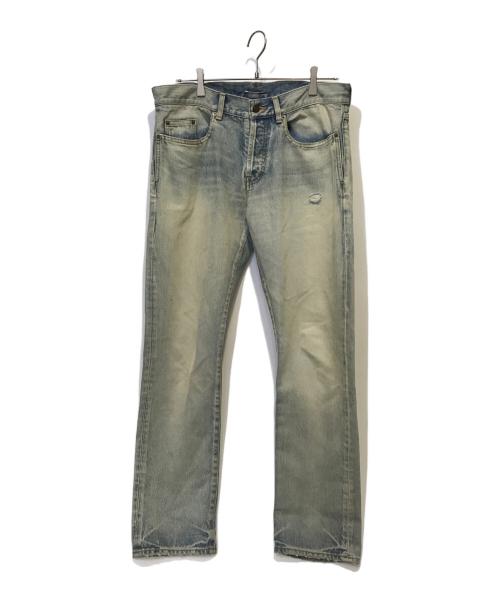 Saint Laurent Paris（サンローランパリ）Saint Laurent Paris (サンローランパリ) ダメージ加工デニムパンツ インディゴ サイズ:32の古着・服飾アイテム