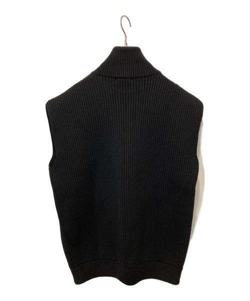 INTERIM（インテリム）INTERIM (インテリム) ハイパービッグ ハンドフレーム ドライバーズ ジップ ニットベスト ブラック サイズ:5の古着・服飾アイテム