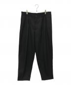 nonnotteノノット）の古着「Drape Doeskin Cloth 2-Tuck Wide Tapered Trousers」｜ブラック