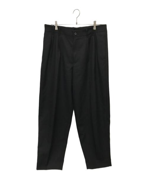 nonnotte（ノノット）nonnotte (ノノット) Drape Doeskin Cloth 2-Tuck Wide Tapered Trousers ブラック サイズ:5の古着・服飾アイテム