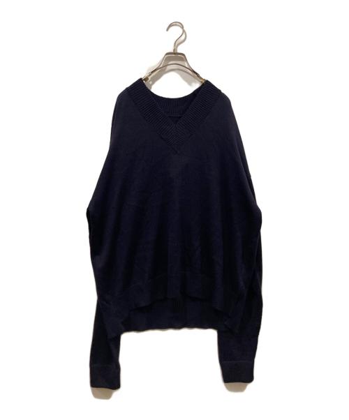 UNTRACE（アントレース）UNTRACE (アントレース) JAZZ V-NECK KNIT SWEATER ネイビー サイズ:2の古着・服飾アイテム